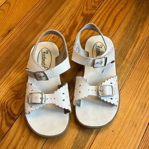 Little girls white Footmates sandals